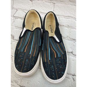 Bucketfeet Canvas Slip On Shoes Womens Size 8 Black Flats